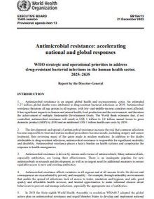 EB154/13 Resistencia a los antimicrobianos: acelerar las respuestas nacionales y mundiales